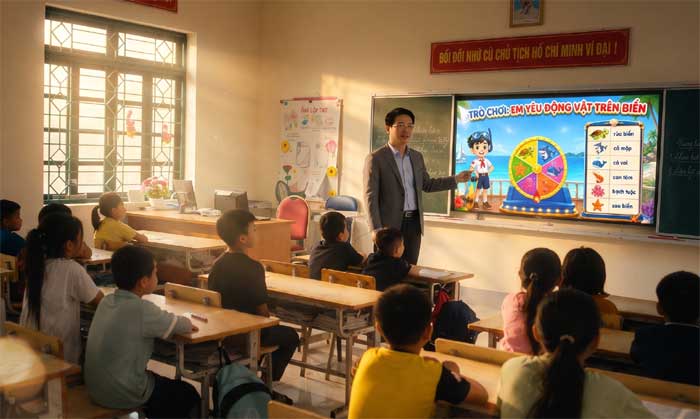 Trò chơi khởi động Em yêu động vật trên biển ứng dụng AI